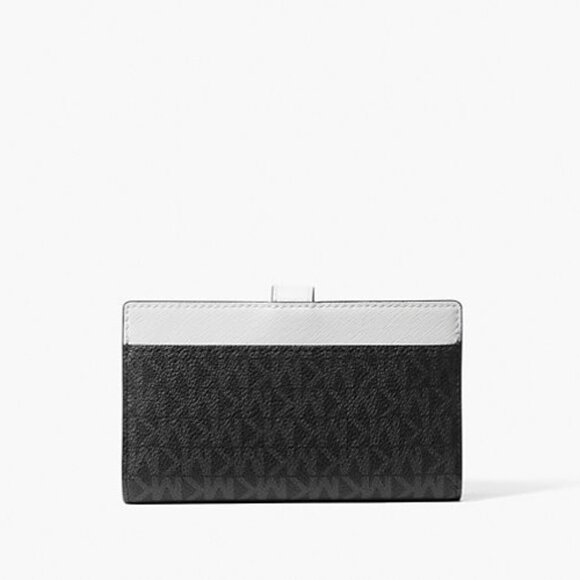 New Michael Kors Greenwich Medium Signature Logo Wallet Black Multi - Picture 2 of 4